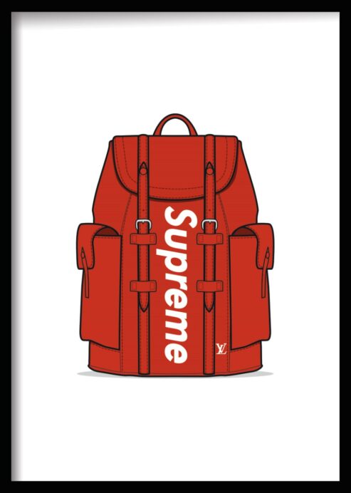 Supreme x LV Red Backpack